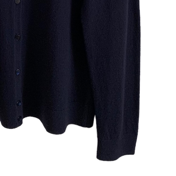 Talbots Navy Lambswool Blend Embellished Cardigan - Picture 4 of 8